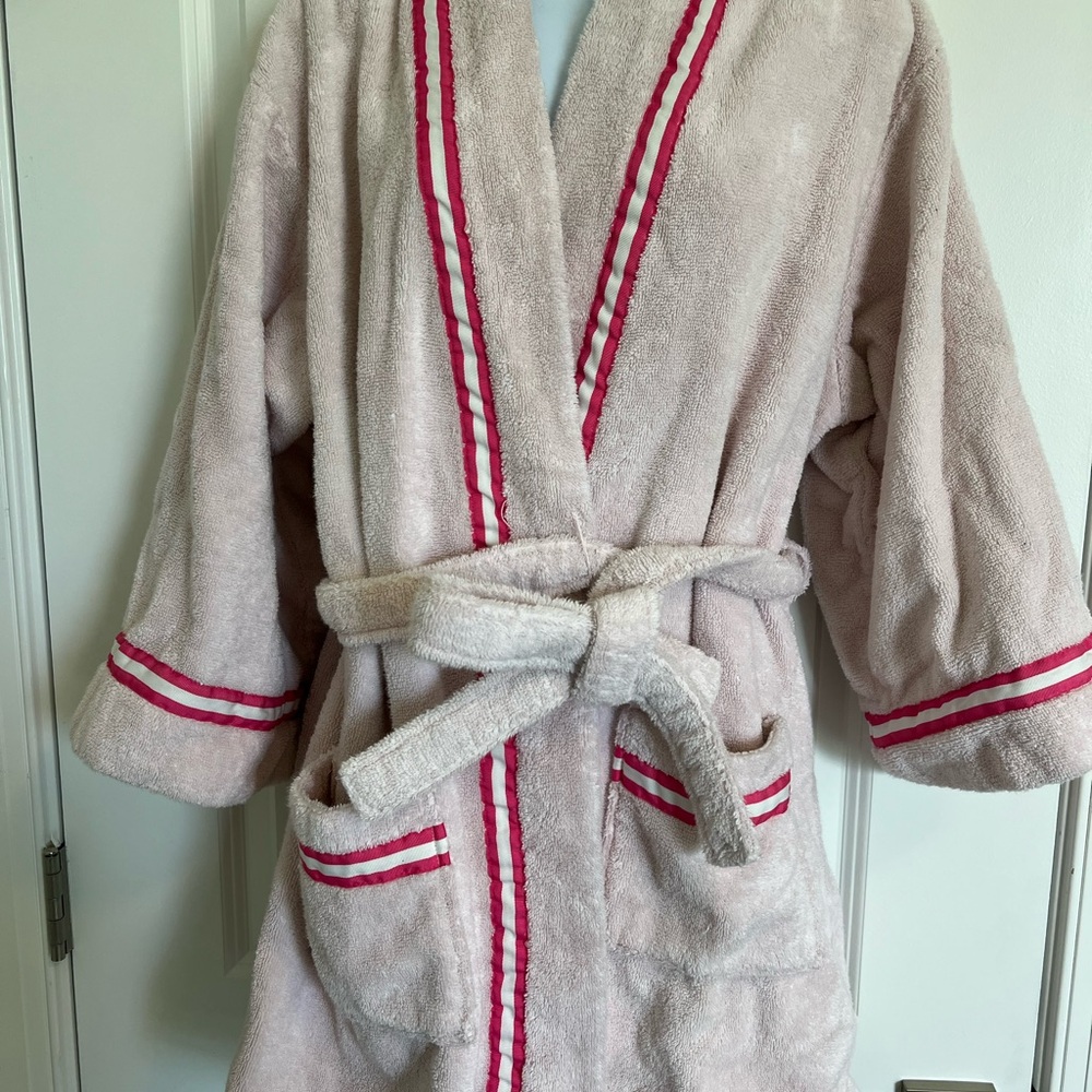 Cozy Beige Robe with Pink Accents